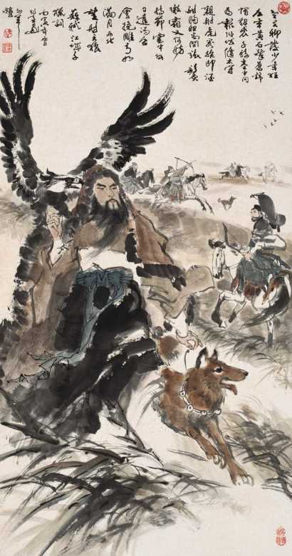 陈衍宁 丙寅 (1986年)作 出猎图 立轴